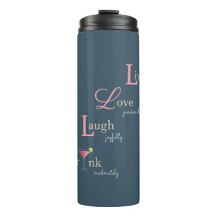 Live Love Laugh en Drink cocktail Thermosbeker