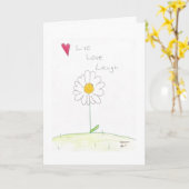 "Live, Love, Laugh" Folded Wenskaart Kaart (Gele Bloem)