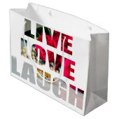Live Love Laugh Gift Bag Large Cadeautasje (Achterkant Gekanteld)