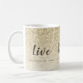 Live Love Laugh Girly Gold Glitter Typografie Koffiemok (Links)
