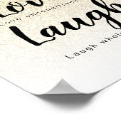 Live Love Laugh Girly Gold Glitter Typografie Poster (Hoek)