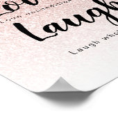 Live Love Laugh Girly Roos Gold Glitter Typografie Poster (Hoek)