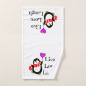 Live, Love, Laugh Happy Penguin Bad Handdoek (Handdoek)