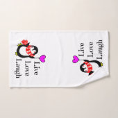 Live, Love, Laugh Happy Penguin Bad Handdoek (Handdoek)