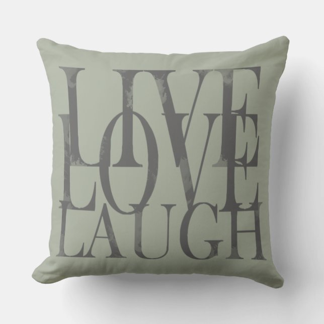 Live Love Laugh Inspirerend Motivatie Quote Buitenkussen (Voorkant)