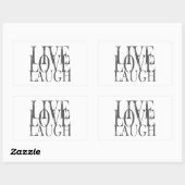 Live Love Laugh Inspirerend Quote Rechthoekige Sticker (Vel)