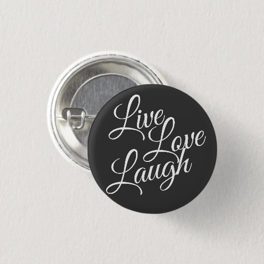 Live Love Laugh Inspirerend White Script Ronde Button 3,2 Cm (Voorkant /achterkant)