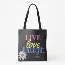 Live Love Laugh leuk kleurrijk zwart