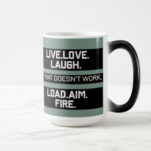 Live Love Laugh Load Aim Fire Grafisch Ontwerp Magische Mok
