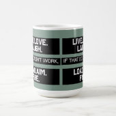 Live Love Laugh Load Aim Fire Grafisch Ontwerp Magische Mok (Midden)