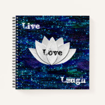 Live Love Laugh Lotus Flower Galaxy Notitieboek