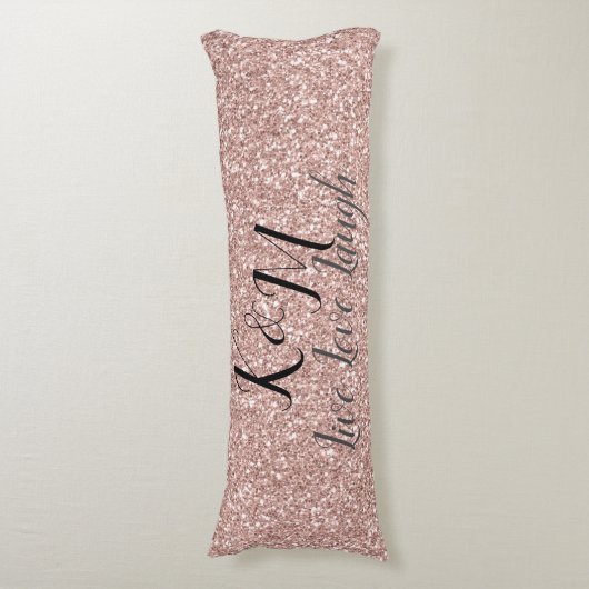 Live Love Laugh met Couple's Initialen Body Pillow Lichaamskussen (Voorkant Verticaal)