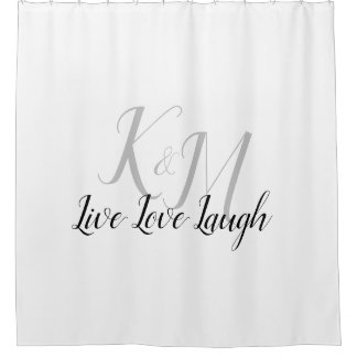 Live Love Laugh met Couple's Initialen Douchegordijn