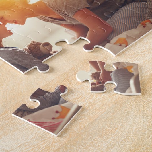 Live Love & Laugh Modern Family Photo Collage Legpuzzel (Zijkant)