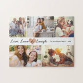 Live Love & Laugh Modern Family Photo Collage Legpuzzel (Horizontaal)