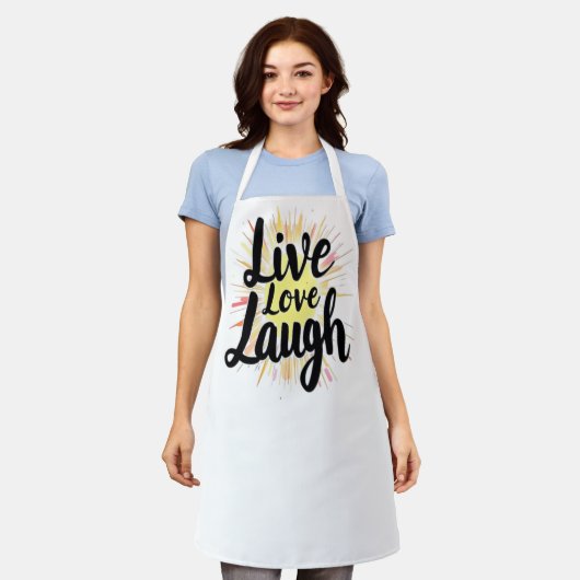 Live Love Laugh Motivatie Burst Schort (Gedragen)