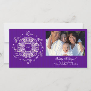 Live Love Laugh Ornament Holiday PhotoCard Feestdagenkaart