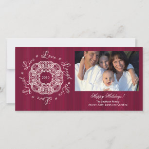 Live Love Laugh Ornament Holiday PhotoCard Feestdagenkaart