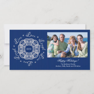 Live Love Laugh Ornament Holiday PhotoCard Feestdagenkaart