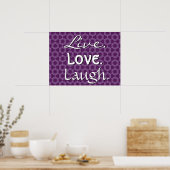 Live Love Laugh Paars Retro Pattern 012 Poster (Keuken)