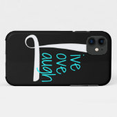 Live Love Laugh phone, White & Aqua on Black Case-Mate iPhone Case (Achterkant (horizontaal))