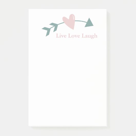 Live Love Laugh Post-It Notes with Heart and Arrow (Voorkant)