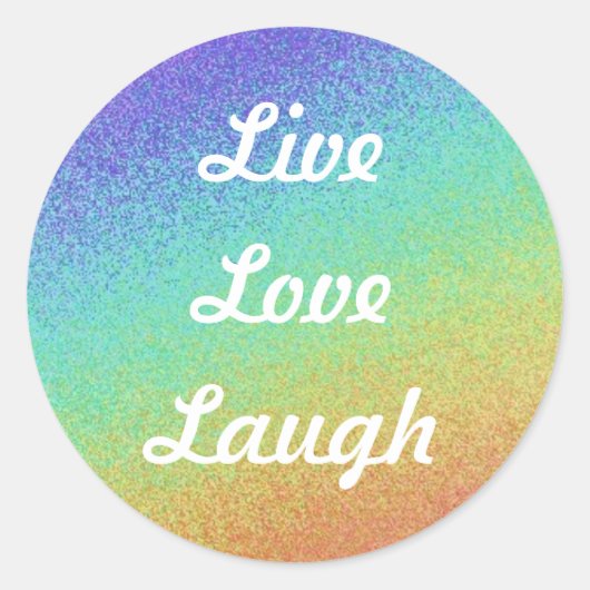 Live, Love, Laugh Ronde Sticker (Voorkant)