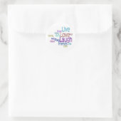 Live Love Laugh Ronde Sticker (Tas)