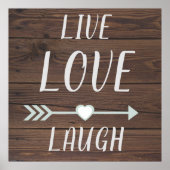 Live Love Laugh Rustic-teken Poster (Voorkant)