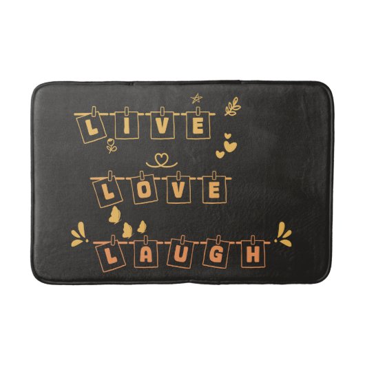 Live Love Laugh Schattige Notedry Badmat (Voorkant)