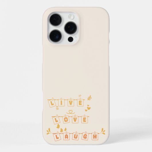 Live Love Laugh Schattige Notedry iPhone Hoesje (Achterkant)