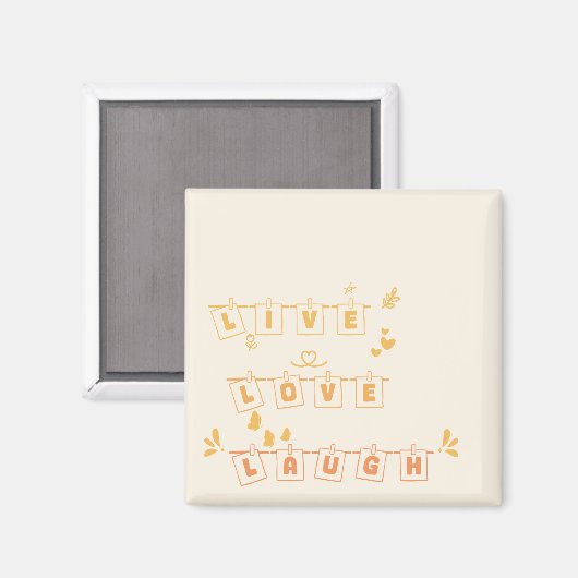 Live Love Laugh Schattige Notedry Magneet (Voorkant / Achterkant)