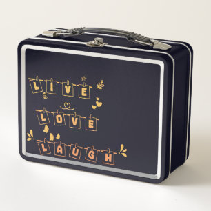 Live Love Laugh Schattigee Notedry Metal Lunchbox