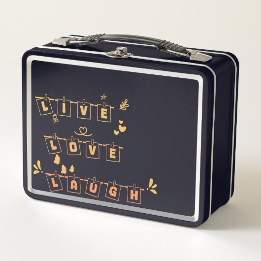 Live Love Laugh Schattigee Notedry Metal Lunchbox (Voorkant)