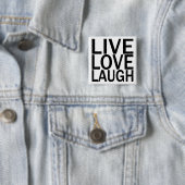 Live Love Laugh-toets Vierkante Button 5,1 Cm (In situ)