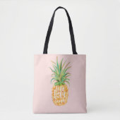Live Love Laugh | Trendy Topical Island Pineappel Tote Bag (Voorkant)