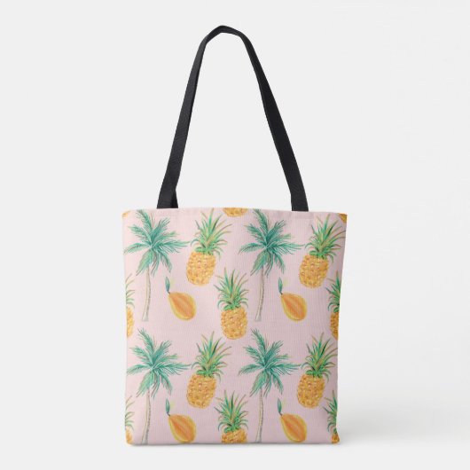Live Love Laugh | Trendy Topical Island Pineappel Tote Bag (Achterkant)