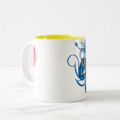 Live, Love, Laugh Tweekleurige Koffiemok (Voorkant links)