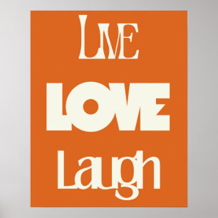Live Love Laugh Typografie   Inspirerend Poster