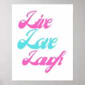 Live Love Laugh Typografie| Inspirerend Poster (Voorkant)