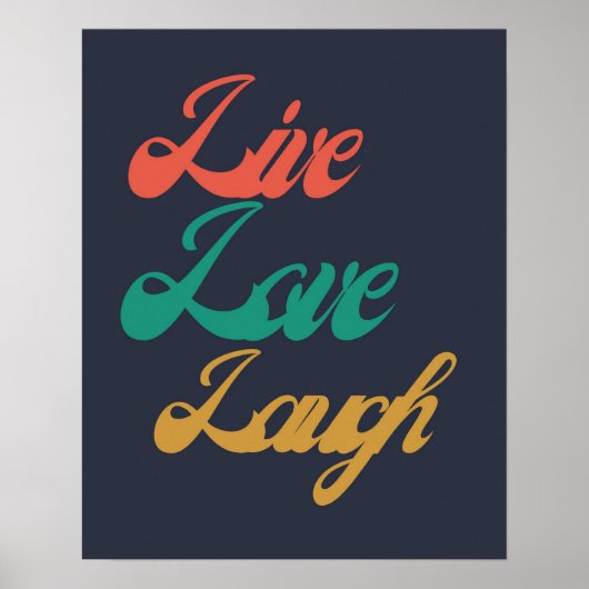Live Love Laugh Typografie| Inspirerend Poster (Voorkant)