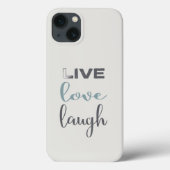 Live Love Laugh Typography Hoesje-Mate iPhone Case (Achterkant)