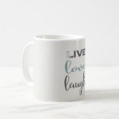 Live Love Laugh Typography | Koffie-Mok Koffiemok (Voorkant links)