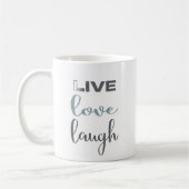 Live Love Laugh Typography Quote Koffiemok (Links)