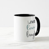 Live Love Laugh Typography Quote Mok (Voorkant rechts)