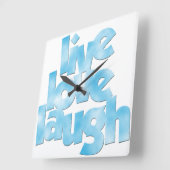 Live Love Laugh - Wall Clock Vierkante Klok (Hoek)