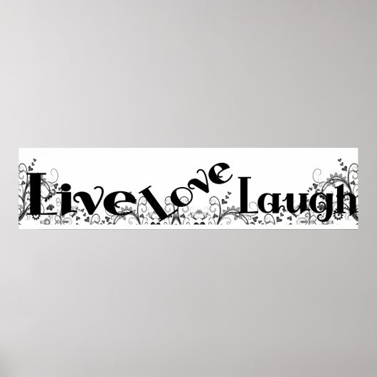 Live Love Laugh Wall Poster Mural Banner style (Voorkant)
