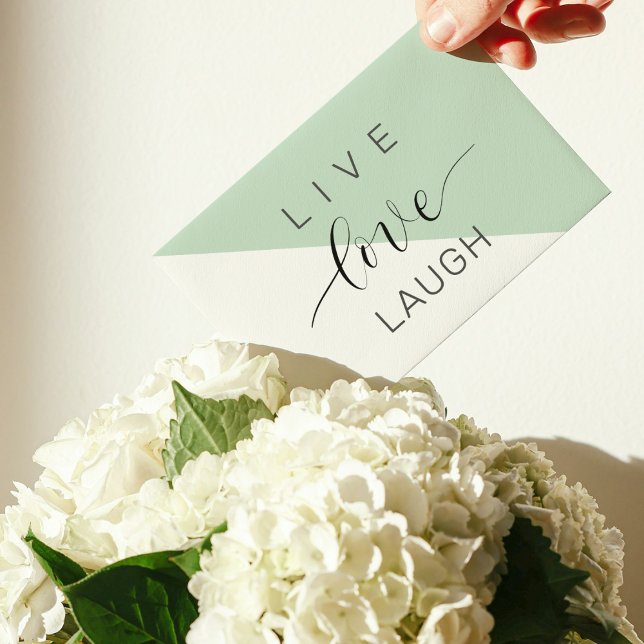 Live Love Laught Positive Motivation Mint Quote (Creator heeft geüpload)