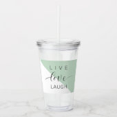 Live Love Laught Positive Motivation Mint Quote Acryl Drinkbeker (Voorkant)