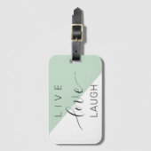 Live Love Laught Positive Motivation Mint Quote Bagagelabel (Voorkant (verticaal))